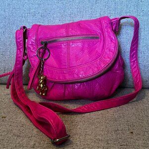 Aeropostale Crossbody Saddle Bag Style Hot Pink